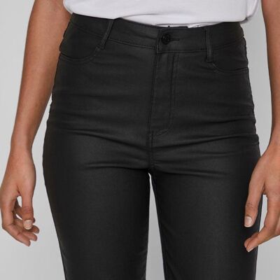 Pantalon enduit noir straight fit taille haute vicommit noos Femme VILA Noir - Publicité Pantalon enduit noir straight fit taille haute vicommit noos Femme VILA Noir - Publicité