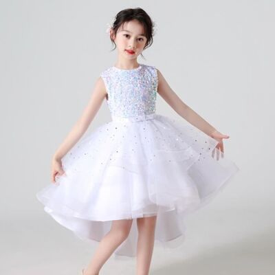 INSFITY Robe Soirée Fille de Mariage Cérémonie sans Manche avec Paillettes - Blanc Blanc - Publicité INSFITY Robe Soirée Fille de Mariage Cérémonie sans Manche avec Paillettes - Blanc Blanc - Publicité
