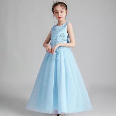 INSFITY Robe de Soirée de Mariage Fille Sans Manches en Tulle Robe Princesse Cérémonie Pour 4-14 Ans - Bleu clair Bleu - Publicité INSFITY Robe de Soirée de Mariage Fille Sans Manches en Tulle Robe Princesse Cérémonie Pour 4-14 Ans - Bleu clair Bleu - Publicité