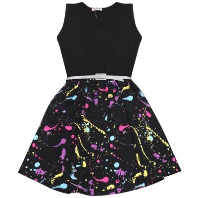 Enfants Filles Panneau Noir Robe Patineuse Pastel Splash Imprimé Fête Top Robes dété Âge 5 13 Ans Noir - Publicité Enfants Filles Panneau Noir Robe Patineuse Pastel Splash Imprimé Fête Top Robes dété Âge 5 13 Ans Noir - Publicité