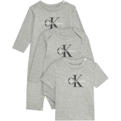 Ensemble Gris Bébe Gris Garçon Calvin Klein Jeans Monologo Gris - Publicité Ensemble Gris Bébe Gris Garçon Calvin Klein Jeans Monologo Gris - Publicité