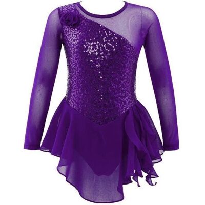 Robe Danse Fille Paillette Justaucorps Gymnastique Patinage Spectacle 3-14 Ans - iixpin - Violet Violet - Publicité Robe Danse Fille Paillette Justaucorps Gymnastique Patinage Spectacle 3-14 Ans - iixpin - Violet Violet - Publicité