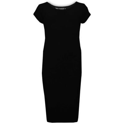 Enfants filles Plaine Moulant robe midi 5-13 ans Noir - Publicité Enfants filles Plaine Moulant robe midi 5-13 ans Noir - Publicité