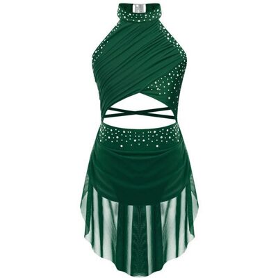 zdhoor Enfant Fille Justaucorps Danse Patinage Artistique Strass Sans Manches - Robe Danse Classique Lyrique Vert - Publicité zdhoor Enfant Fille Justaucorps Danse Patinage Artistique Strass Sans Manches - Robe Danse Classique Lyrique Vert - Publicité