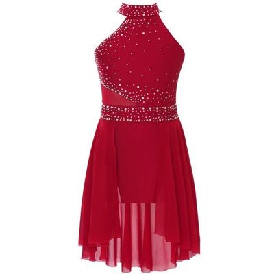 AISLOR Enfant Fille Robe de Danse Lyrique Spectacle Justaucorps Ballet Danse Classique à Paillettes Strass 6-16 Ans Rouge - Publicité AISLOR Enfant Fille Robe de Danse Lyrique Spectacle Justaucorps Ballet Danse Classique à Paillettes Strass 6-16 Ans Rouge - Publicité