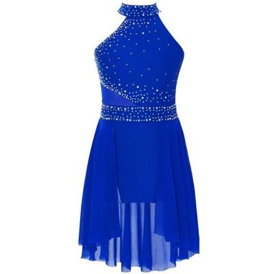 AISLOR Enfant Fille Robe de Danse Lyrique Spectacle Justaucorps Ballet Danse Classique à Paillettes Strass 6-16 Ans Bleu - Publicité AISLOR Enfant Fille Robe de Danse Lyrique Spectacle Justaucorps Ballet Danse Classique à Paillettes Strass 6-16 Ans Bleu - Publicité