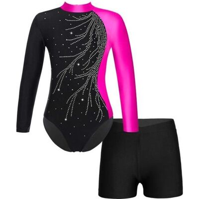 iixpin Enfant Fille Justaucorps Gymnastique Strass Manches Longues Leotard Gym Patinage Tenue 5-16 Ans Rose - Publicité iixpin Enfant Fille Justaucorps Gymnastique Strass Manches Longues Leotard Gym Patinage Tenue 5-16 Ans Rose - Publicité