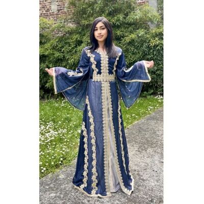 Caftan enfant fille Ayaan Takchita Bleu robe oriental abaya karakou djellaba Bleu - Publicité Caftan enfant fille Ayaan Takchita Bleu robe oriental abaya karakou djellaba Bleu - Publicité