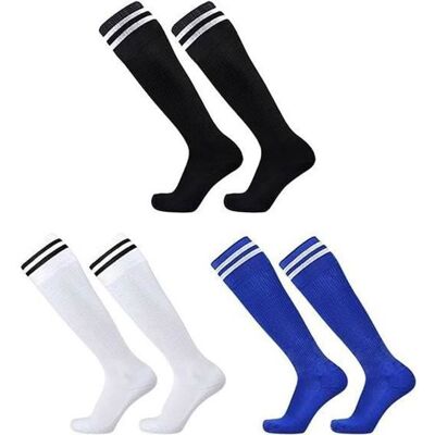 FINDPITAYA Chaussettes de football pour enfants - 3 paires - Noir/Bleu/Blanc - Respirantes Noir - Publicité FINDPITAYA Chaussettes de football pour enfants - 3 paires - Noir/Bleu/Blanc - Respirantes Noir - Publicité