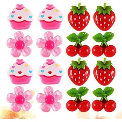 DLZAOAO 8 Paires Filles Jouent des Clips Princesse Fraise Fleur de Cerise Fleur Crème Glacée Clip-on Décoration Doreille Boucles Doreilles Blanc - Publicité DLZAOAO 8 Paires Filles Jouent des Clips Princesse Fraise Fleur de Cerise Fleur Crème Glacée Clip-on Décoration Doreille Boucles Doreilles Blanc - Publicité