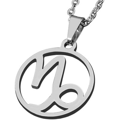 Pendentif zodiaque - Zense - Capricorne - Acier inoxydable - Chaîne 51 cm - Mixte - Publicité Pendentif zodiaque - Zense - Capricorne - Acier inoxydable - Chaîne 51 cm - Mixte - Publicité