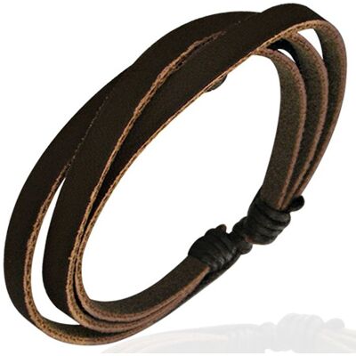 Bracelet homme - ZENSE - Cuir marron - Ajustable 16cm à 24cm - ZB0037-A - Publicité Bracelet homme - ZENSE - Cuir marron - Ajustable 16cm à 24cm - ZB0037-A - Publicité