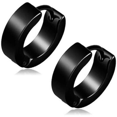 Zense - Boucles doreilles noires homme en arceau ZE0062 - Publicité Zense - Boucles doreilles noires homme en arceau ZE0062 - Publicité