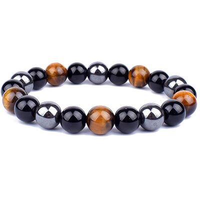 Zense - Bracelet homme perles hématite noires argentées oeil de tigre ZB0358 - Publicité Zense - Bracelet homme perles hématite noires argentées oeil de tigre ZB0358 - Publicité