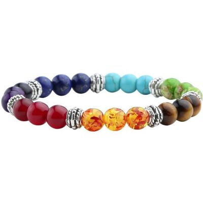 Bracelet - JOVIVI - 7 Chakras - Pierre Précieuse - Élastique - Unisexe - Publicité Bracelet - JOVIVI - 7 Chakras - Pierre Précieuse - Élastique - Unisexe - Publicité