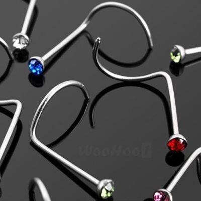 Piercing Nez - TOUCHSTONE - Courbe Multicolore - Acier Inox - 10 Pièces - Strass - Publicité Piercing Nez - TOUCHSTONE - Courbe Multicolore - Acier Inox - 10 Pièces - Strass - Publicité