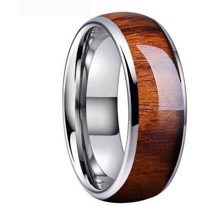 Bague ZENSE - ZR0178 - Homme - Lisse et confortable en acier façon boisée - Casual - Largeur 08 cm - Publicité Bague ZENSE - ZR0178 - Homme - Lisse et confortable en acier façon boisée - Casual - Largeur 08 cm - Publicité