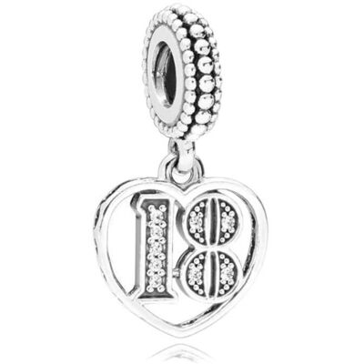 Charm - Pandora - Pendentif 18 ans damour - Argent 925 - Mixte - Adulte - Publicité Charm - Pandora - Pendentif 18 ans damour - Argent 925 - Mixte - Adulte - Publicité