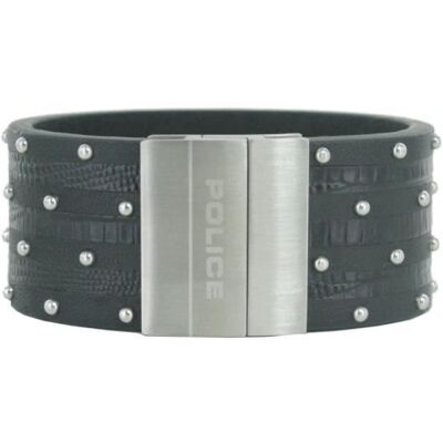 Bracelet - Police - PJ.21872BLB/01-19 - Acier inoxydable - Cuir noir - 165 cm - Publicité Bracelet - Police - PJ.21872BLB/01-19 - Acier inoxydable - Cuir noir - 165 cm - Publicité