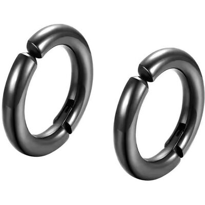 Zense - Boucles doreilles noires homme anneaux sans perçage ZE0075 - Publicité Zense - Boucles doreilles noires homme anneaux sans perçage ZE0075 - Publicité