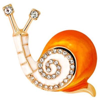 Clj Charles Le Jeune - Broche - Escargot - - Femme - Animaux - Belle qualité de finition - Epingle - élégant - Cadeau danniversa Orange - Publicité Clj Charles Le Jeune - Broche - Escargot - - Femme - Animaux - Belle qualité de finition - Epingle - élégant - Cadeau danniversa Orange - Publicité