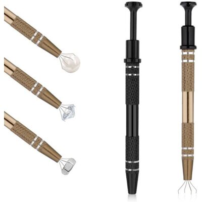 LUMIRYN Pinces à boule piercing - 2 pièces 12cm 4 griffes - Noir/Marron - Convient pour diamants bijoux - Publicité LUMIRYN Pinces à boule piercing - 2 pièces 12cm 4 griffes - Noir/Marron - Convient pour diamants bijoux - Publicité