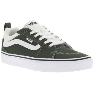 Vans Baskets basses en toile olive avec des lacets plats et bandes sur les côtés Vert - Publicité Vans Baskets basses en toile olive avec des lacets plats et bandes sur les côtés Vert - Publicité