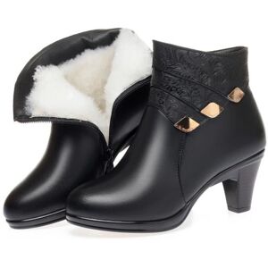 FUNMOON Bottes dHiver en Cuir group pour Femme Chaudes en Laine à Talon Moyen Blanc Blanc - Publicité FUNMOON Bottes dHiver en Cuir group pour Femme Chaudes en Laine à Talon Moyen Blanc Blanc - Publicité