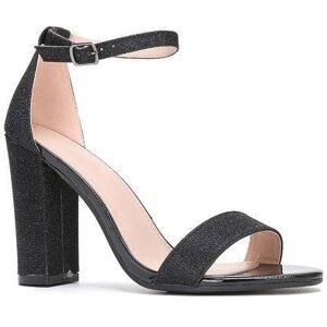 LA MODEUSE Sandales bi-matières vernies et tissu pailleté.Modèle avec bride à la cheville amovible et ajustable. pour femme - Sandales Noir - Publicité LA MODEUSE Sandales bi-matières vernies et tissu pailleté.Modèle avec bride à la cheville amovible et ajustable. pour femme - Sandales Noir - Publicité