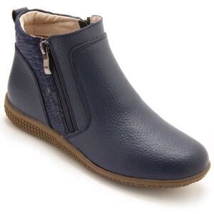 PEDICONFORT Boots Femme - Cuir Bleu - Double Zip - Confortable et Large Bleu - Publicité PEDICONFORT Boots Femme - Cuir Bleu - Double Zip - Confortable et Large Bleu - Publicité
