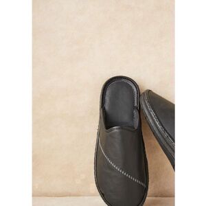 Damart - Mules en cuir grainé - Noir Noir - Publicité Damart - Mules en cuir grainé - Noir Noir - Publicité