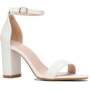 LA MODEUSE Sandales avec fine bride ajustable à la cheville.Semelle intérieure rembourrée pour plus de confort. pour femme - Sandales Blanc - Publicité LA MODEUSE Sandales avec fine bride ajustable à la cheville.Semelle intérieure rembourrée pour plus de confort. pour femme - Sandales Blanc - Publicité