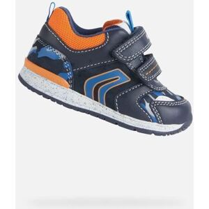 Baskets enfant - GEOX - B RISHON - Cuir nappa - Bleu marine/orange clair - Souples faciles à ajuster Bleu - Publicité Baskets enfant - GEOX - B RISHON - Cuir nappa - Bleu marine/orange clair - Souples faciles à ajuster Bleu - Publicité
