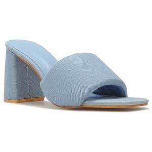 Mules à talon carré.Dotées dune bride rembourrée. pour femme - Tongs mules - La Modeuse Bleu - Publicité Mules à talon carré.Dotées dune bride rembourrée. pour femme - Tongs mules - La Modeuse Bleu - Publicité