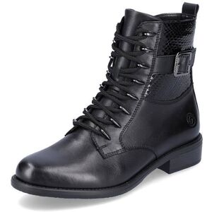 Bottes lacets en cuir noir Remonte - talon compensé - femme Noir - Publicité Bottes lacets en cuir noir Remonte - talon compensé - femme Noir - Publicité