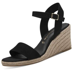 Sandales compensées Tamaris Femme Noir - Boucle de serrage - Talon compensé - Textile Noir - Publicité Sandales compensées Tamaris Femme Noir - Boucle de serrage - Talon compensé - Textile Noir - Publicité