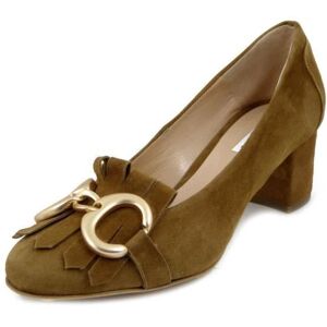 Chaussure pour femme mocassin en daim marron clair avec accessoire en métal doré OSVALDO PERICOLI Marron - Publicité Chaussure pour femme mocassin en daim marron clair avec accessoire en métal doré OSVALDO PERICOLI Marron - Publicité