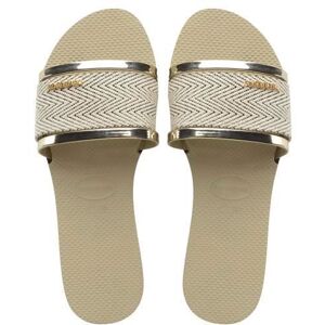 Mules femme Havaianas You Trancoso Premium - beige/or - Ouvert - A enfiler - Textile/Synthétique Beige - Publicité Mules femme Havaianas You Trancoso Premium - beige/or - Ouvert - A enfiler - Textile/Synthétique Beige - Publicité