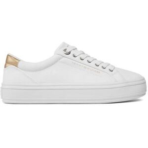 Sneakers basses coton - Tommy Hilfiger - Femme Blanc - Publicité Sneakers basses coton - Tommy Hilfiger - Femme Blanc - Publicité