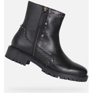 Bottines Femme - Geox - D HOARA - Cuir - Noir - Talon Plat - Fermeture Zip Noir - Publicité Bottines Femme - Geox - D HOARA - Cuir - Noir - Talon Plat - Fermeture Zip Noir - Publicité