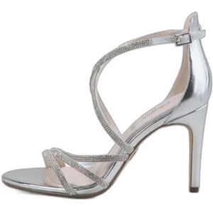 Buffalo Sandales femme argentées Makai 2 en simili cuir nappa vegan avec lanière à strass et talon aiguille de 95 cm Gris - Publicité Buffalo Sandales femme argentées Makai 2 en simili cuir nappa vegan avec lanière à strass et talon aiguille de 95 cm Gris - Publicité