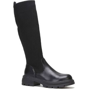 LA MODEUSE Bottes bi-matières en simili et maille côtelée.Modèle à talon et semelle plateforme crantés.Doté dune languette en simili à Noir - Publicité LA MODEUSE Bottes bi-matières en simili et maille côtelée.Modèle à talon et semelle plateforme crantés.Doté dune languette en simili à Noir - Publicité