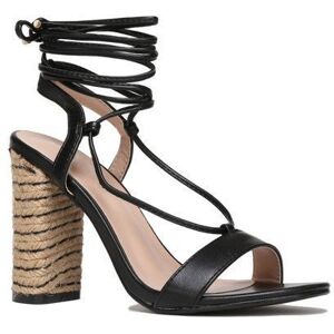 Sandales à talon en cordage tressé. pour femme - Sandales nu-pieds - La Modeuse Noir - Publicité Sandales à talon en cordage tressé. pour femme - Sandales nu-pieds - La Modeuse Noir - Publicité