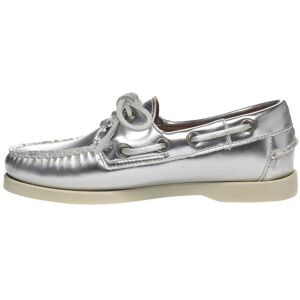 Chaussures bateau - SEBAGO - Portland Met - Gris métallisé - Tige cuir - Semelle caoutchouc blanche Gris - Publicité Chaussures bateau - SEBAGO - Portland Met - Gris métallisé - Tige cuir - Semelle caoutchouc blanche Gris - Publicité