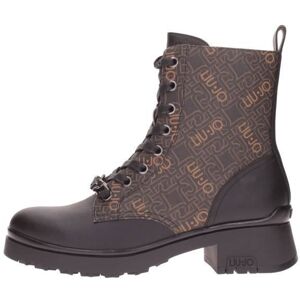 Bottines en cuir pour femme - Liu Jo - Noir Sf2161ex111 s1033 - Talon Large - Fermeture Zip Noir - Publicité Bottines en cuir pour femme - Liu Jo - Noir Sf2161ex111 s1033 - Talon Large - Fermeture Zip Noir - Publicité