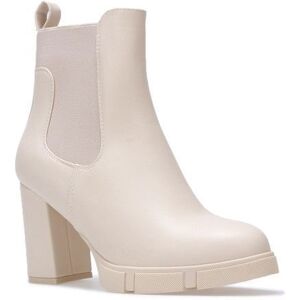 LA MODEUSE Bottines Chelsea à talon en simili.Dotées dune plateforme crantée et texturée.Modèle avec empiècement élastique sur le côté Beige - Publicité LA MODEUSE Bottines Chelsea à talon en simili.Dotées dune plateforme crantée et texturée.Modèle avec empiècement élastique sur le côté Beige - Publicité