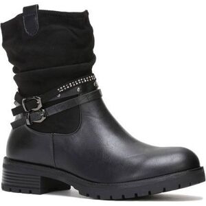 LA MODEUSE Bottines en suédine et simili avec fines brides à boucles.Modèle à bout rond avec talon carré et semelle crantée.Fermeture à Noir - Publicité LA MODEUSE Bottines en suédine et simili avec fines brides à boucles.Modèle à bout rond avec talon carré et semelle crantée.Fermeture à Noir - Publicité