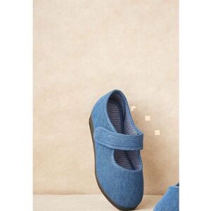 Damart - Chaussons à scratch effet jean - Bleu Denim Bleu - Publicité Damart - Chaussons à scratch effet jean - Bleu Denim Bleu - Publicité