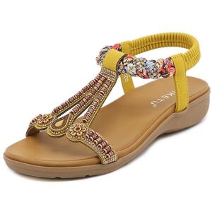 INSFITY Sandales Compensées Femme Fashion Chaussures de Plage à Bout Ouvert Antidérapant Respirant Confortable Jaune - Publicité INSFITY Sandales Compensées Femme Fashion Chaussures de Plage à Bout Ouvert Antidérapant Respirant Confortable Jaune - Publicité