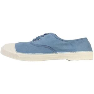 Baskets basses en toile de coton - BENSIMON - Femme - Lacets - Talon plat 1 cm - Bleu poudre Bleu - Publicité Baskets basses en toile de coton - BENSIMON - Femme - Lacets - Talon plat 1 cm - Bleu poudre Bleu - Publicité
